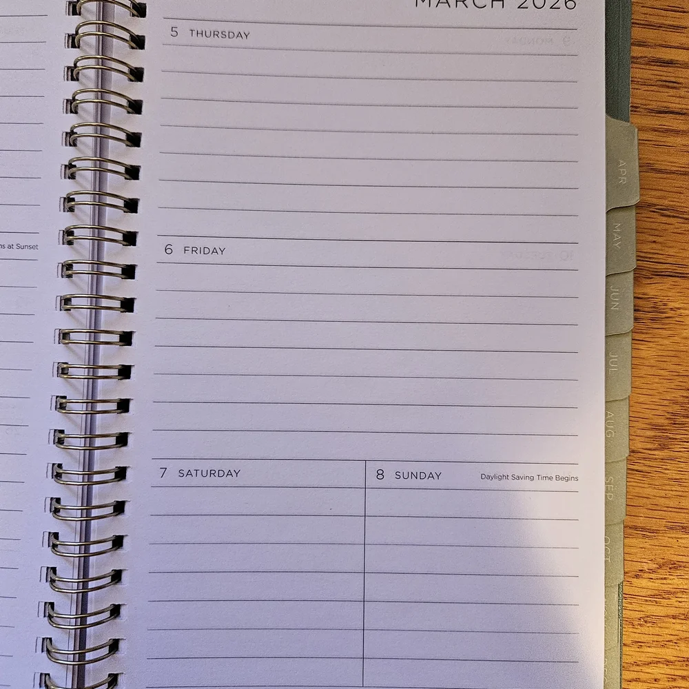 Kelly Ventura for Blue Sky 2026 Floral Planning Calendar - Blue & White